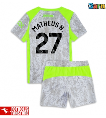 Manchester City Matheus Nunes #27 Tredje Tröja Barn 2025-26 Kortärmad (+ Korta byxor)